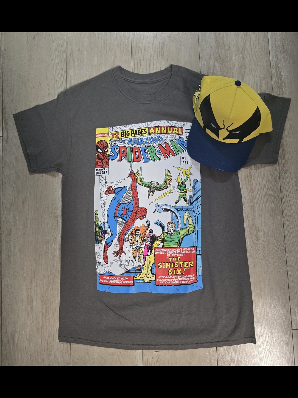 Amazing Spider-Man Graphic Tee in Charcoal with Comic Print